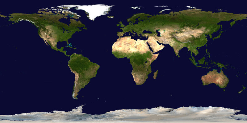 World map from space