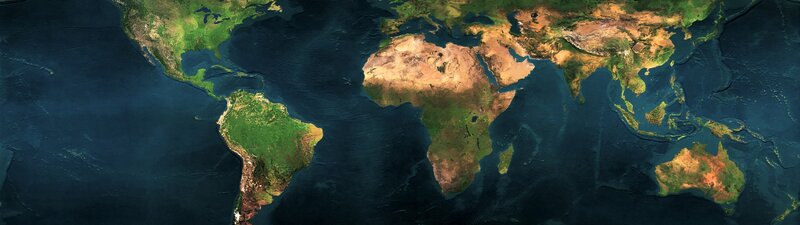 World Map from Space — Blue, Neutral, Photograph