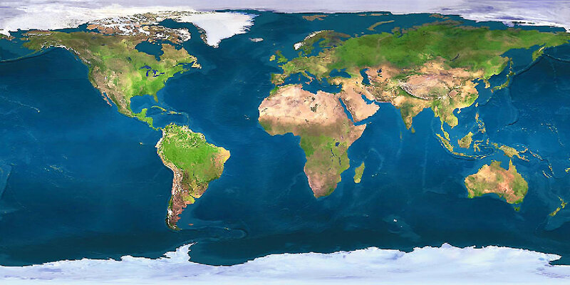World Map from Space — Blue