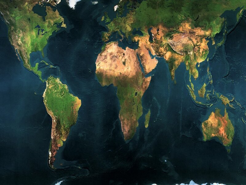World Map from Space — Brown