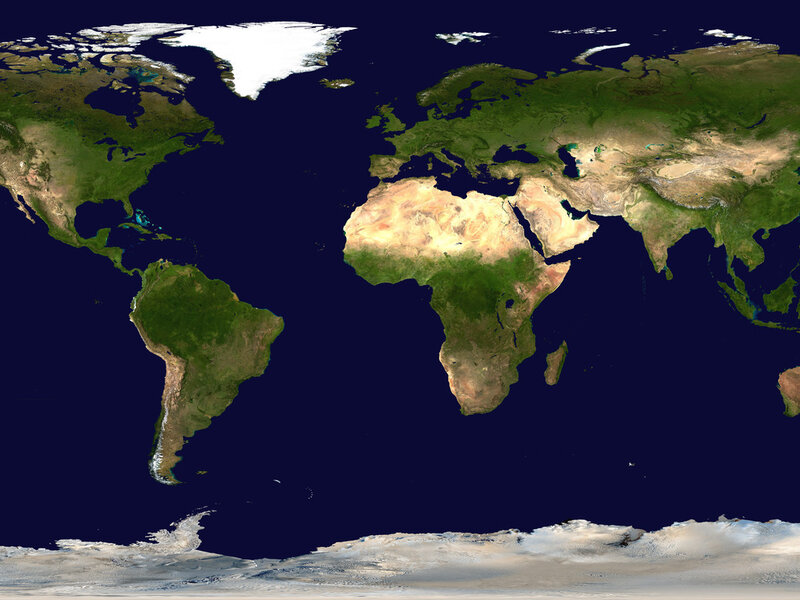 World Map from Space — Green