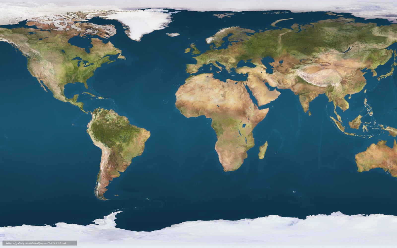 world map from space
