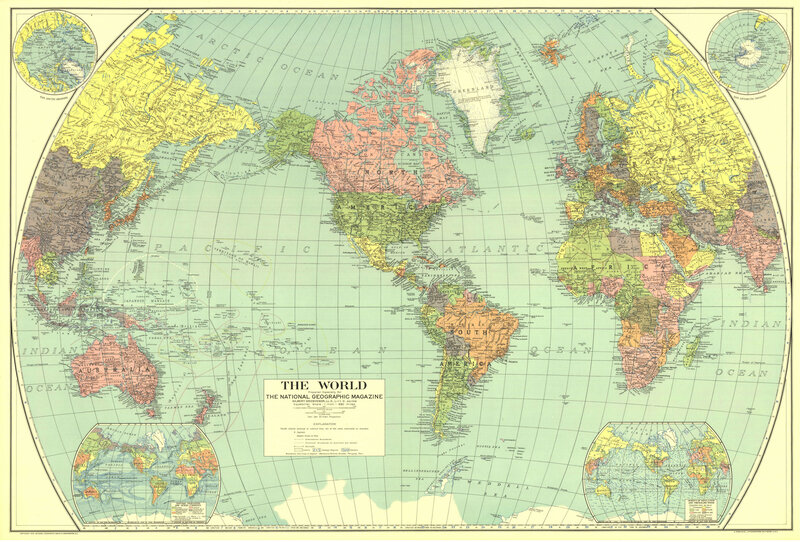 World Map — Green, Neutral