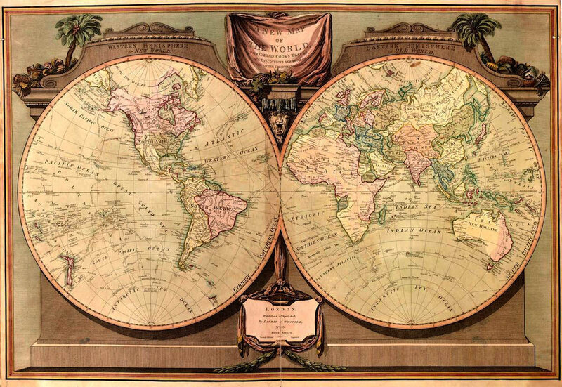 World Map Illustration — Beige