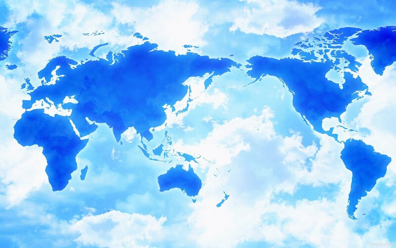 World Map Illustration — Blue, Serene
