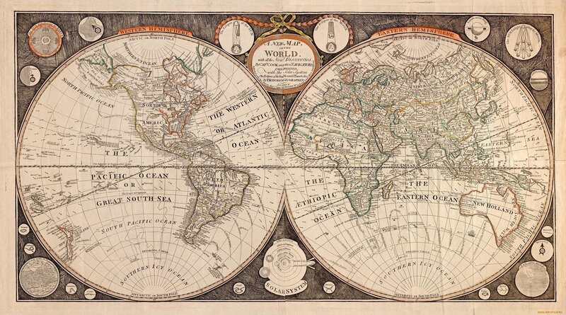 World Map Illustration — Brown