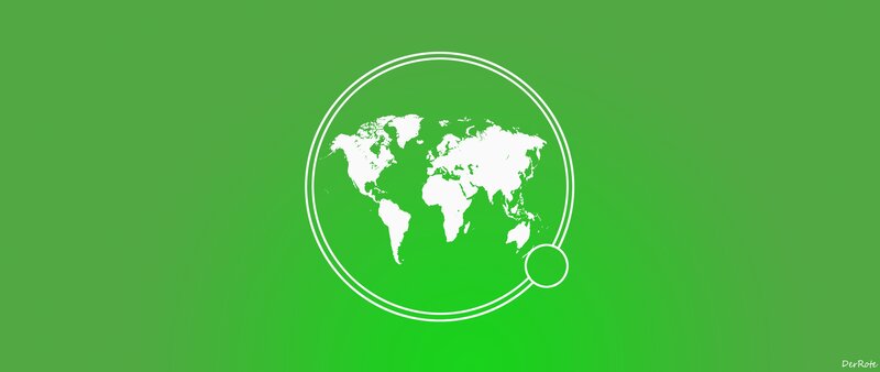 World Map in Circle — Green