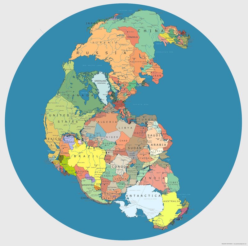 World Map in Cylindrical Projection