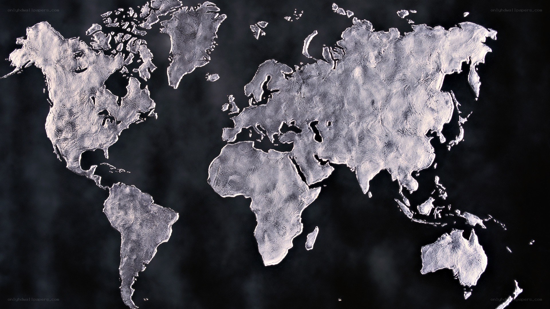 world map in metallic texture