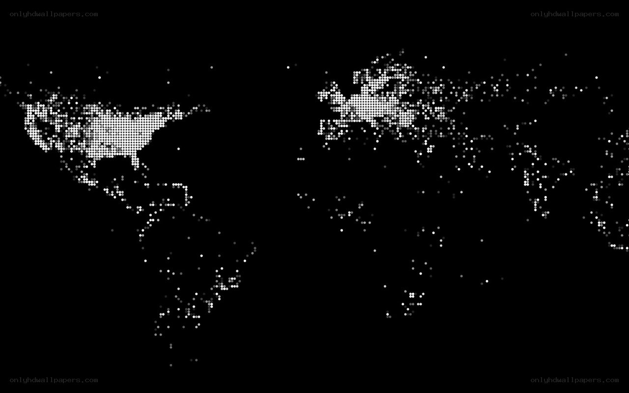 World map in pixel art style
