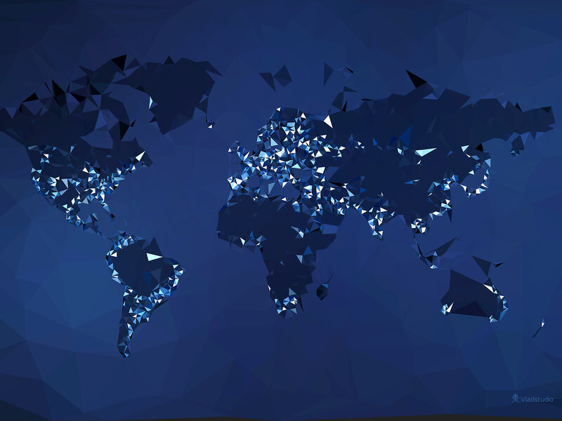 World Map in Polygonal Style