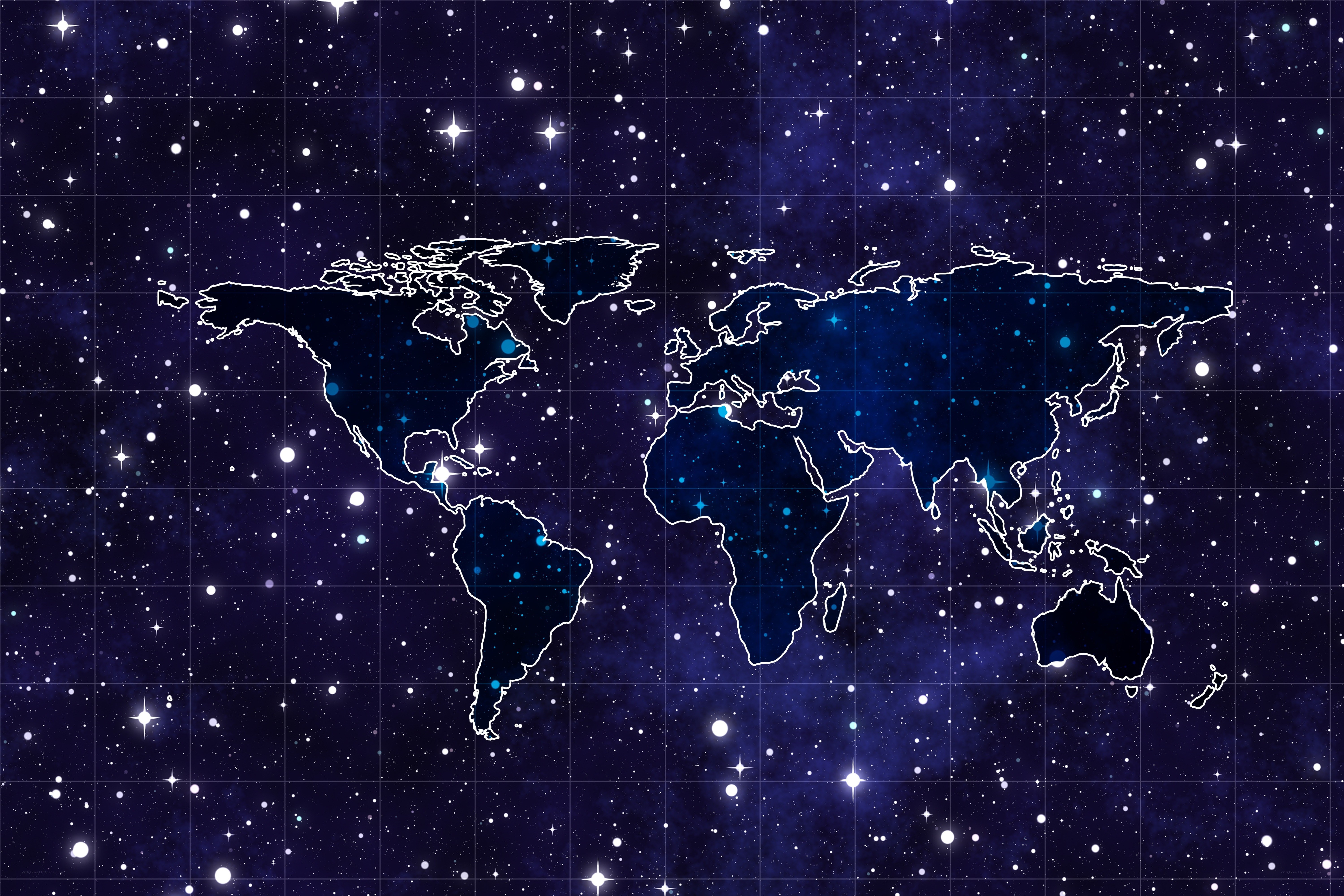 world map in starry space