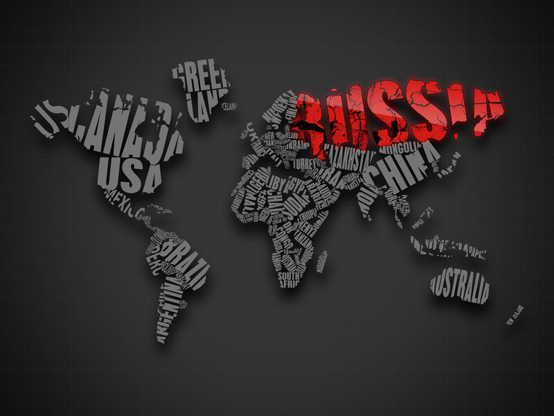 World Map Made of Country Names — Black, Dramatic, Digital Art