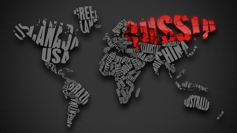 World Map Made of Country Names — Black, Dramatic