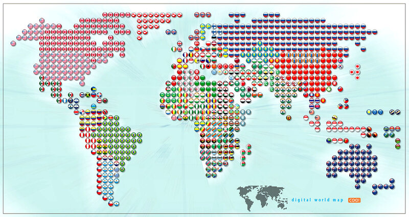 World map made of flags