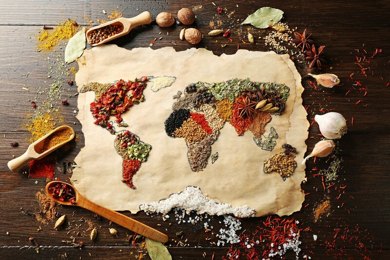 World Map Made of Spices