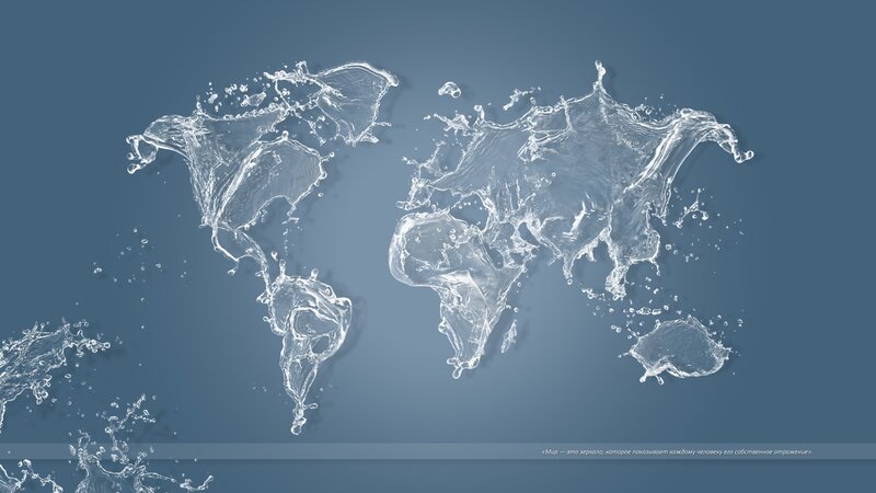 World map made of water splashes
