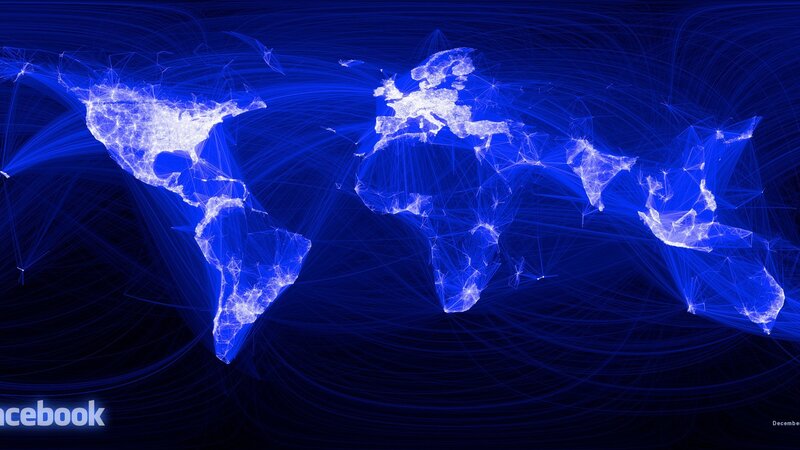World Map Network — Blue, Technological