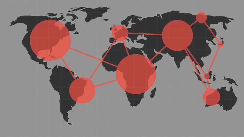 World Map Network — Gray
