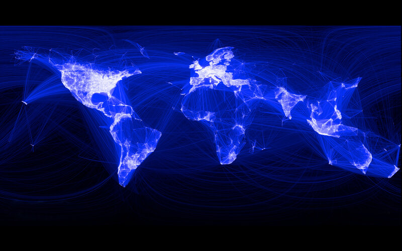 World Map Network Visualization