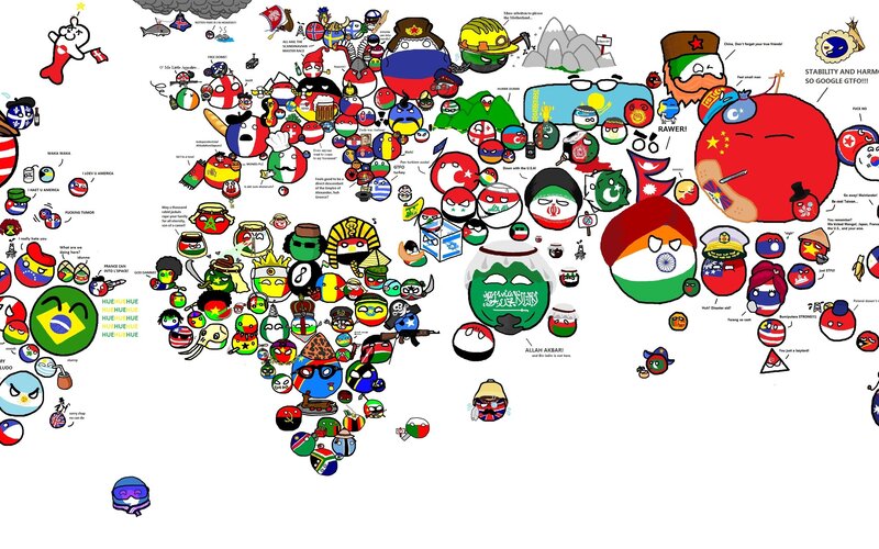 World map of countryballs