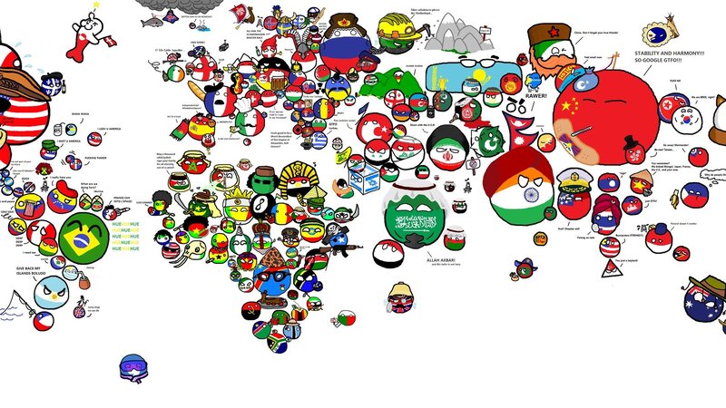 World map of countryballs