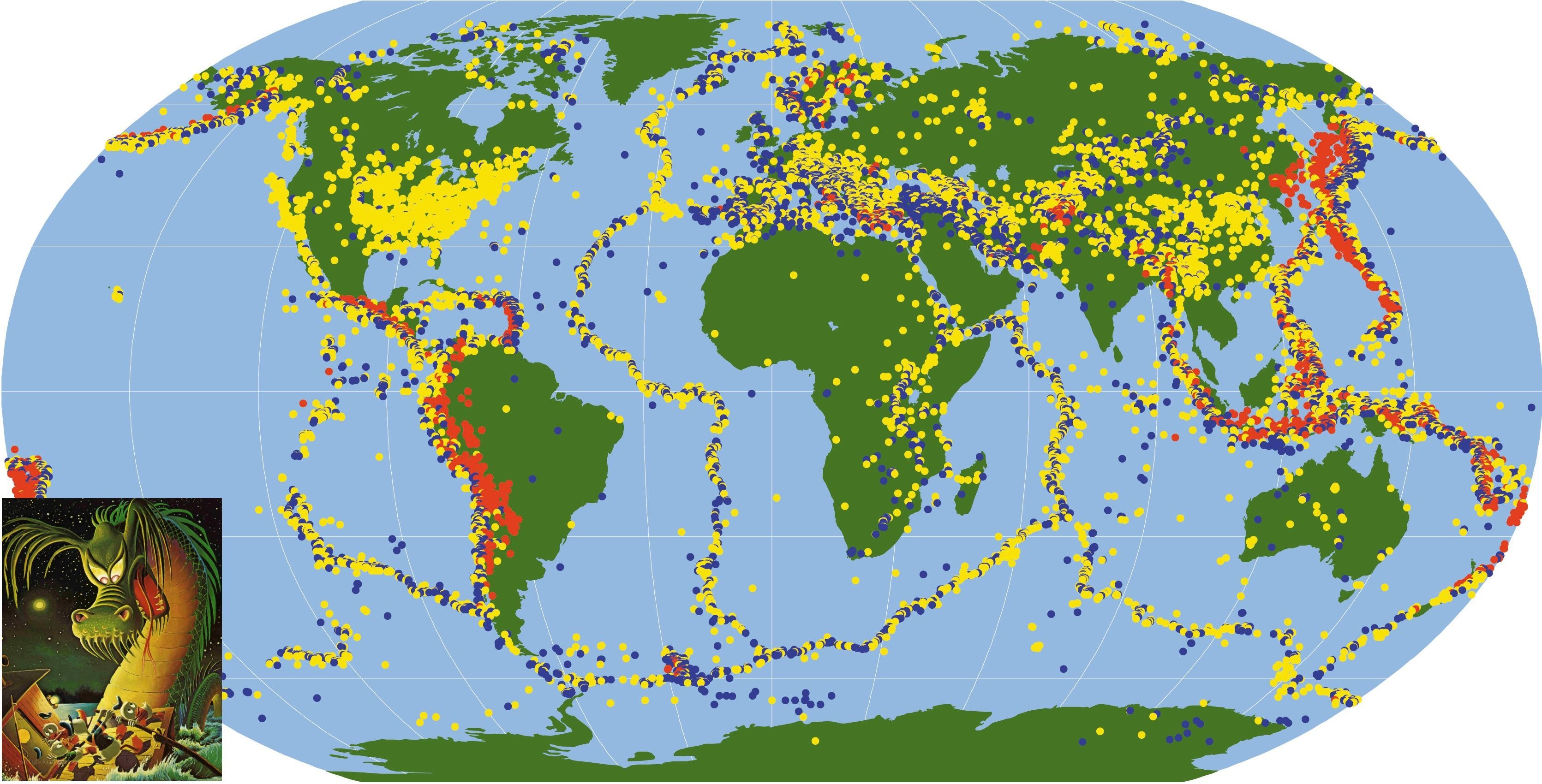World map of earthquakes