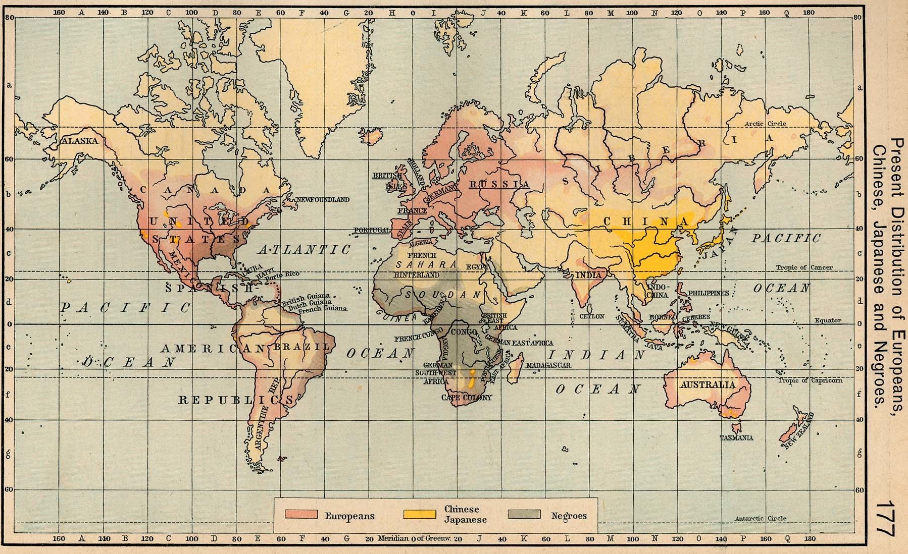 World map of ethnic distribution