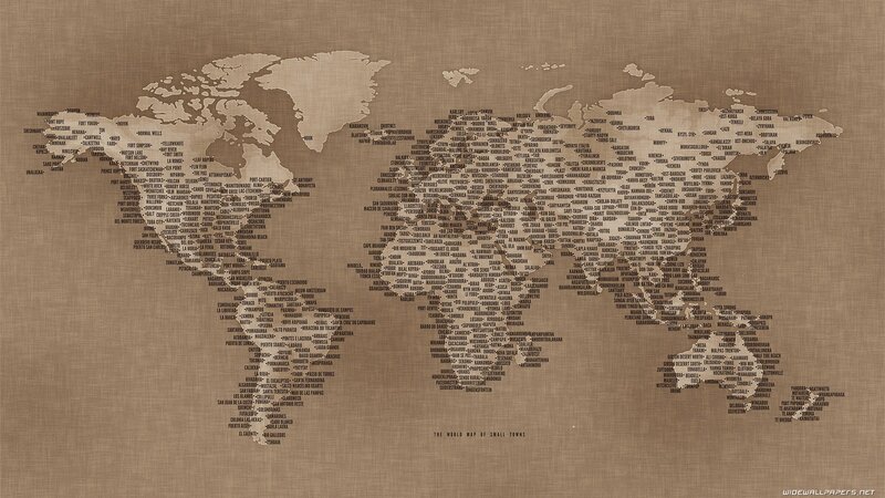 World Map of Small Towns — Brown