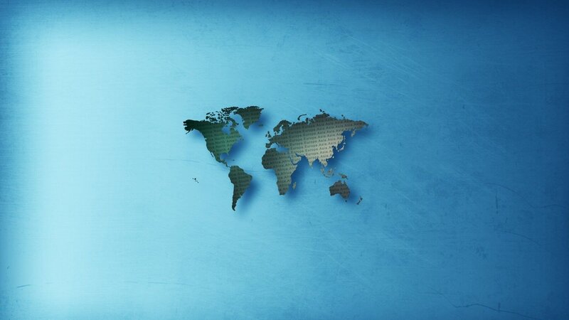 World Map on Blue Background — Calm