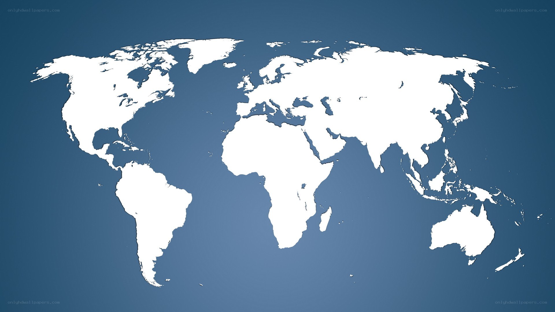 world map on blue background