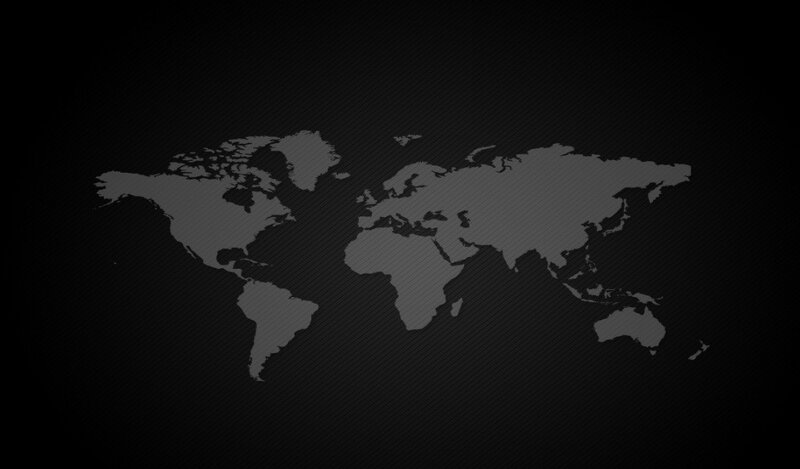 World Map on Dark Background — Black, Minimalist, Vector Art