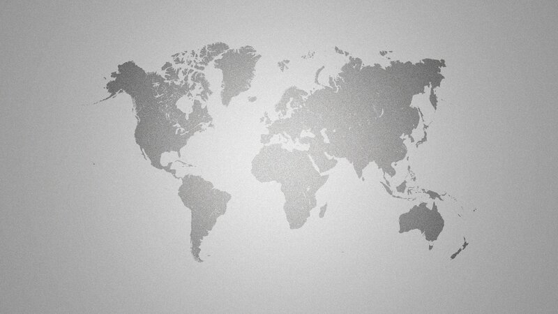 World Map on Gray Background