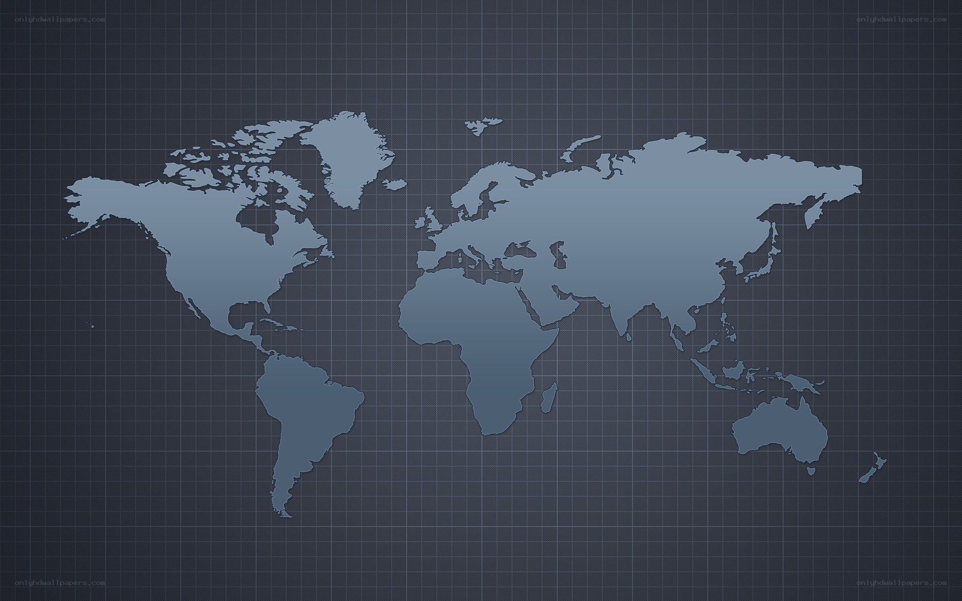 world map on grid background