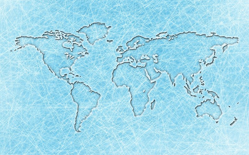 world map on ice texture
