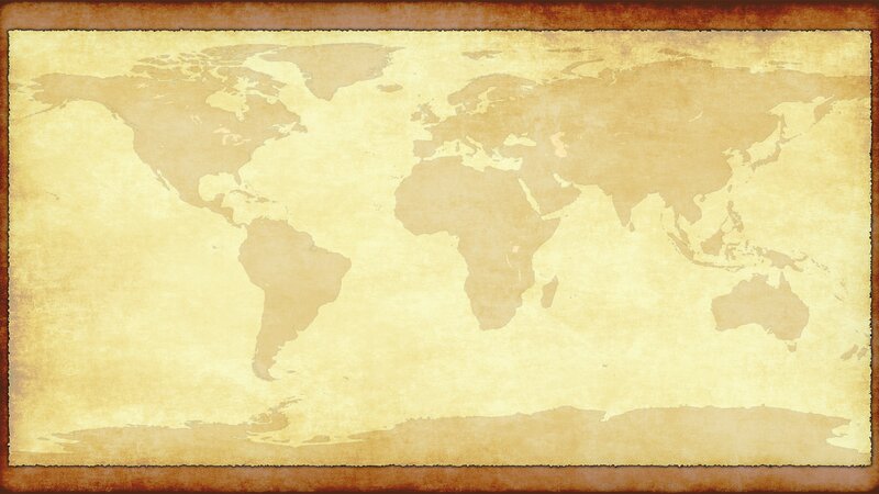 World Map on Parchment — Beige
