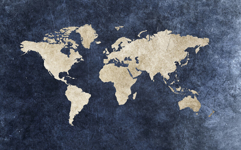 world map on textured background