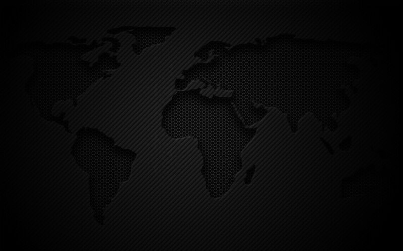 World Map on Textured Background — Black