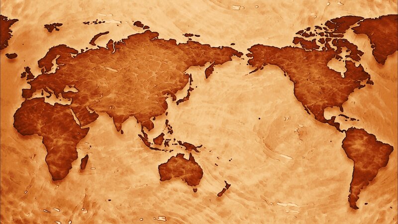 World Map on Textured Background — Brown, Neutral