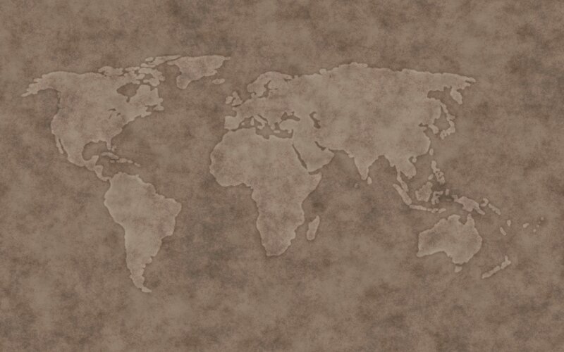 World Map on Textured Background — Brown