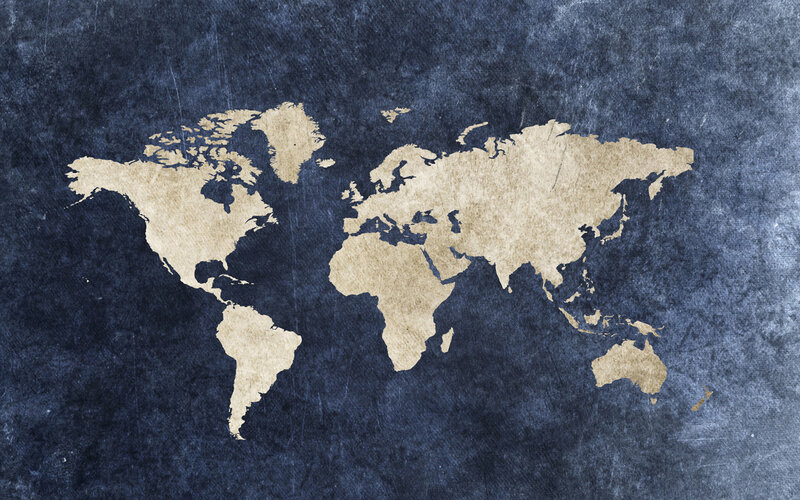 world map on textured background