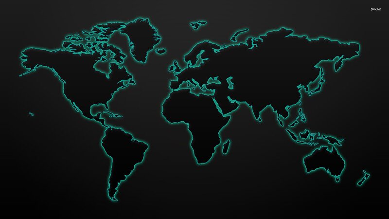 World Map Outline — Black, Minimalist