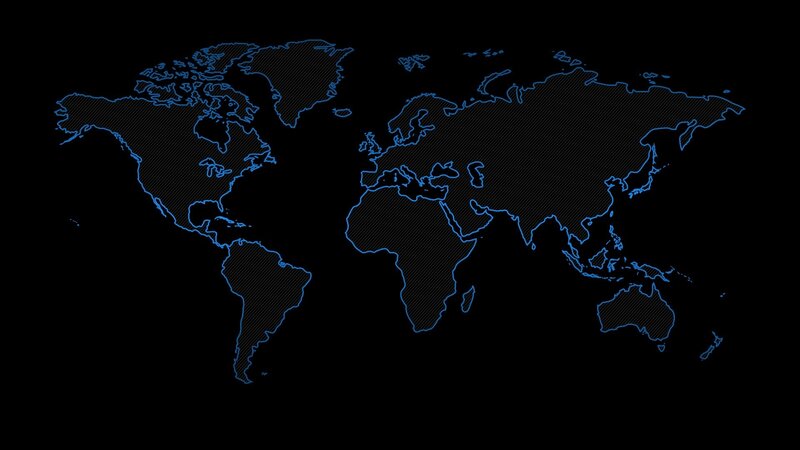 World Map Outline — Black