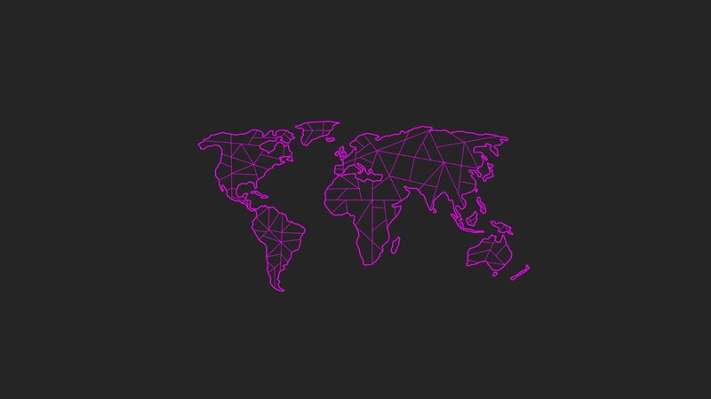 World Map Outline — Purple