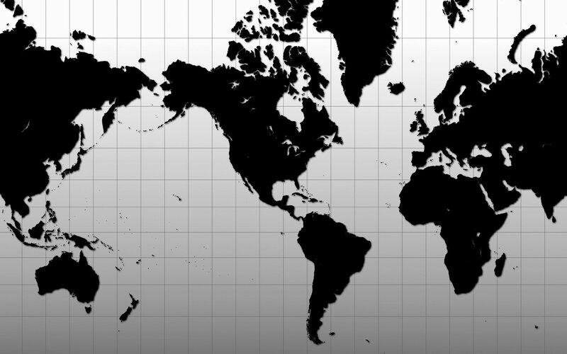 World Map Silhouette — Black