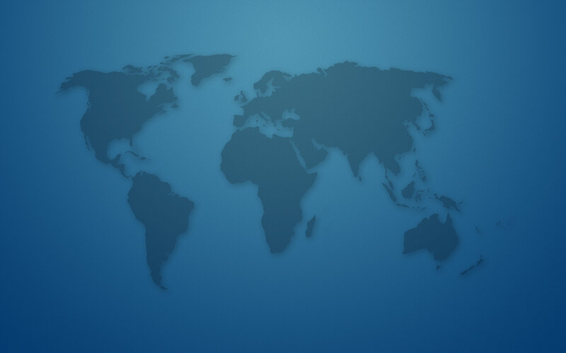 World Map Silhouette — Blue, Calm