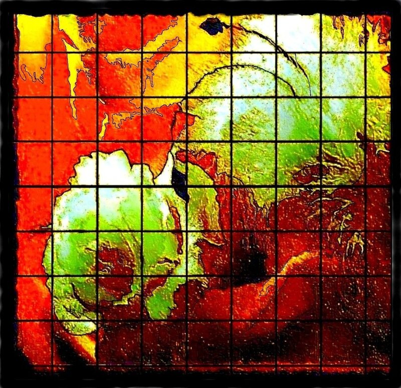 World Map Stained Glass