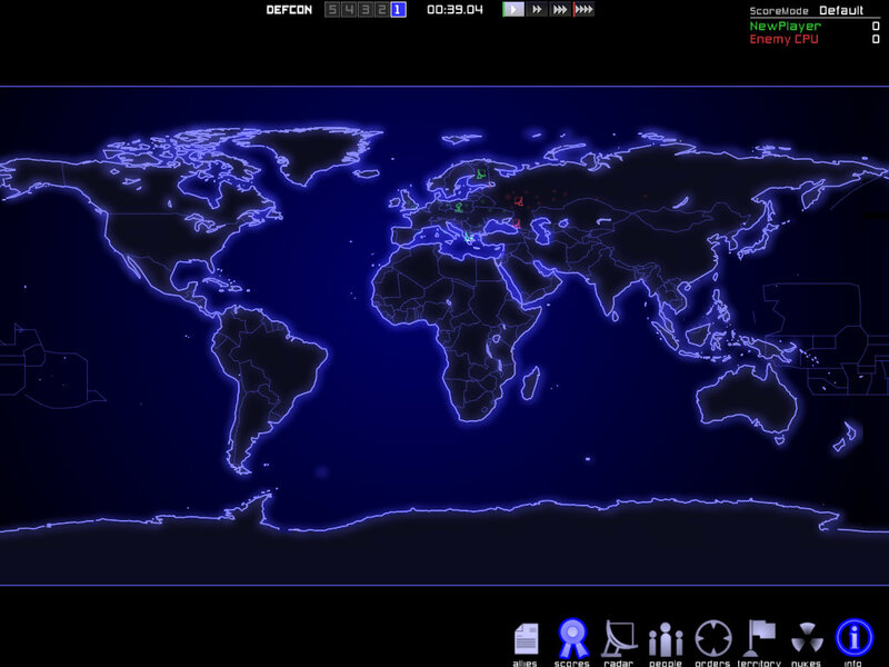 World map strategy game interface
