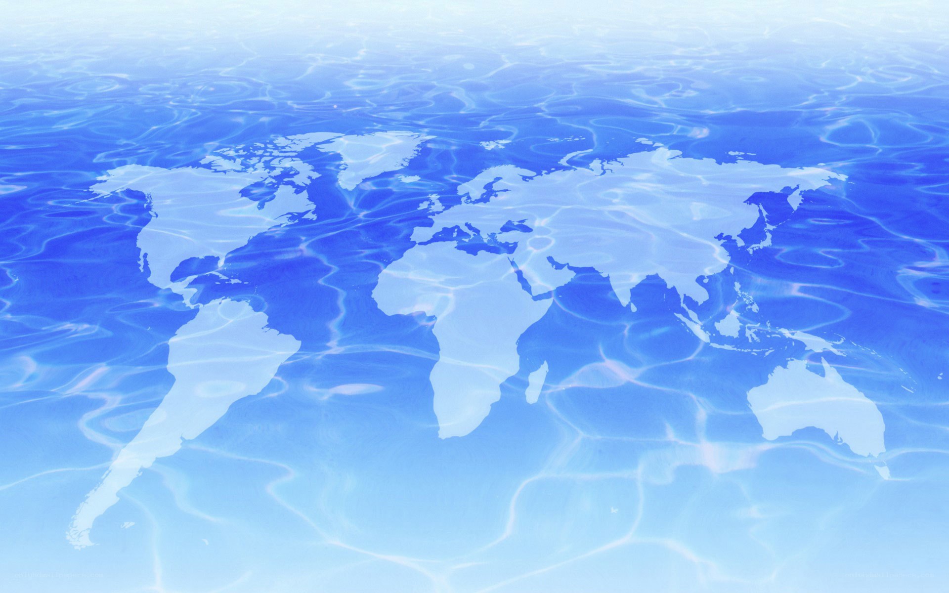world map under water