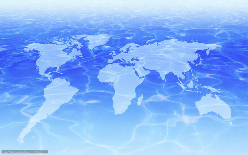world map under water